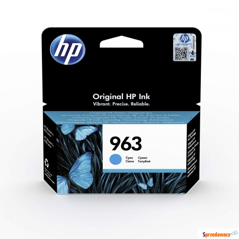 Oryginalny tusz HP 963 błękitny...