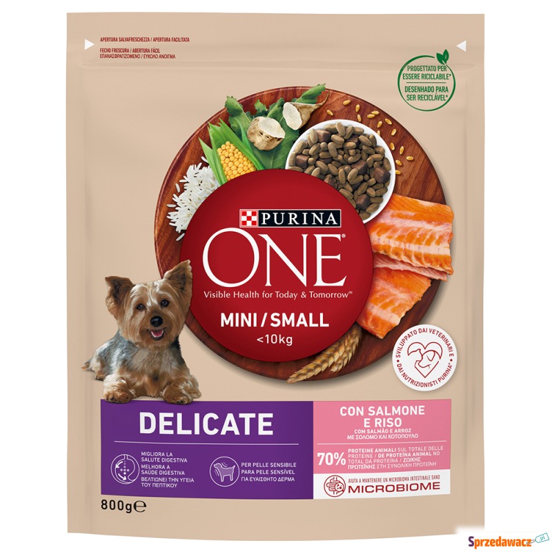 PURINA ONE Mini Delicate, łosoś z ryżem - 3 x... - Karmy dla psów - Bytom