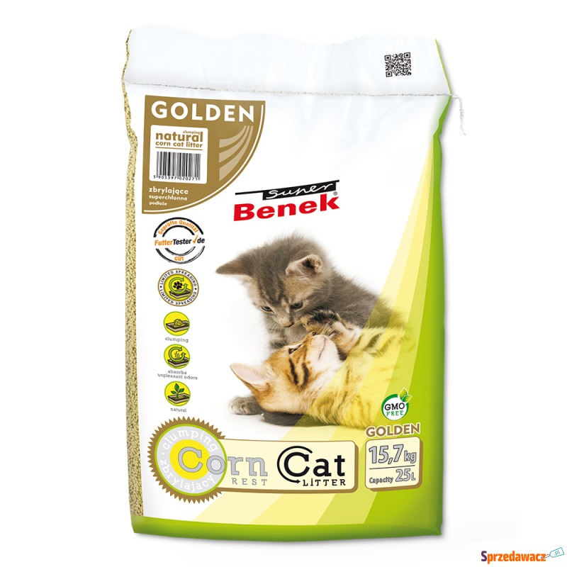 Super Benek Corn Cat Golden, żwirek dla kota -... - Żwirki do kuwety - Szczecin