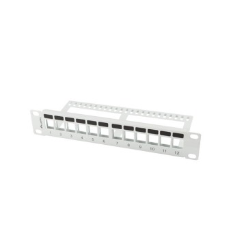 Patch panel Lanberg Patch Panel pusty 12 port 1U 10'' z organizerem do modułów Keystone szary
