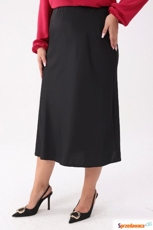 Satynowa czarna spódnica Marisa - elegancja na... - Spódnice damskie - Koszalin