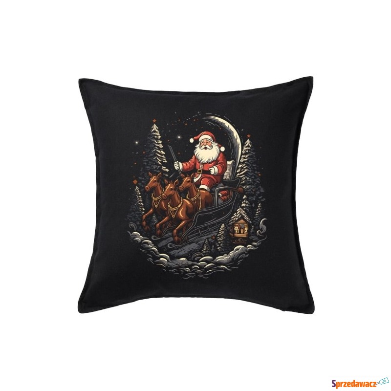 CZARNA Poduszka z mikołajem - santa82