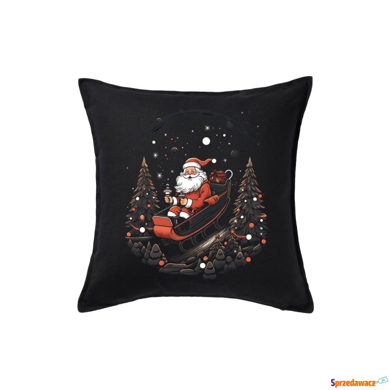 CZARNA Poduszka z mikołajem - santa80