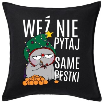 CZARNA Poduszka świąteczna