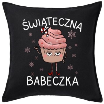 CZARNA Poduszka świąteczna