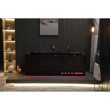 Czarna wanna z hydromasażem EBX-D710 prostokątna 170cmx80cmx60cm z