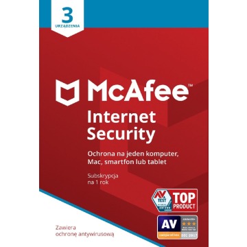 Ochrona i bezpieczeństwo danych McAfee Internet Security ESD PL 3 - device - licencja na rok