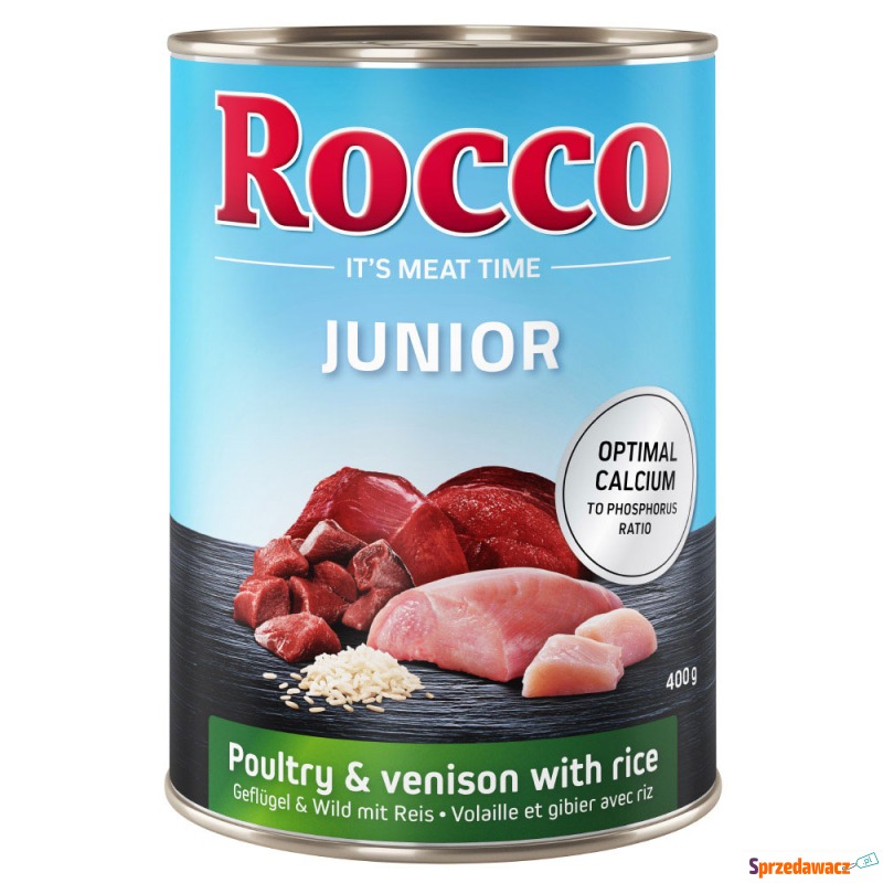 Megapakiet Rocco Junior, 24 x 400 g - Drób i... - Karmy dla psów - Katowice