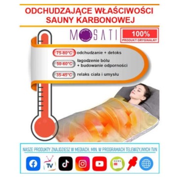 sauna KARBONOWA 80C mosati - polskie menu + certyfikat oryginalności