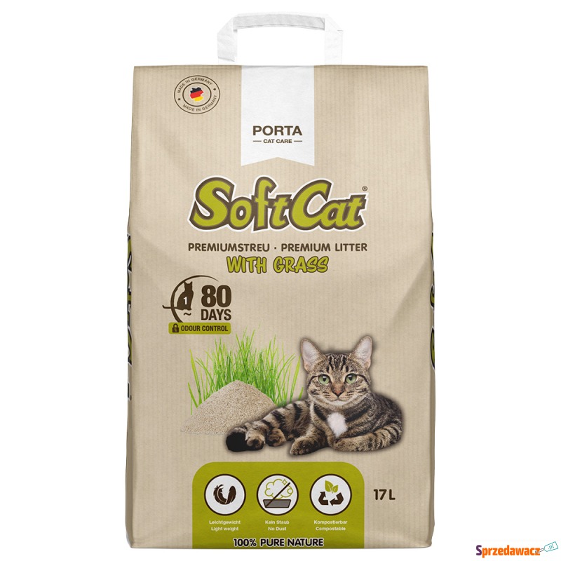 Porta SoftCat Grass, żwirek dla kota - 2 x 17... - Żwirki do kuwety - Czeladź