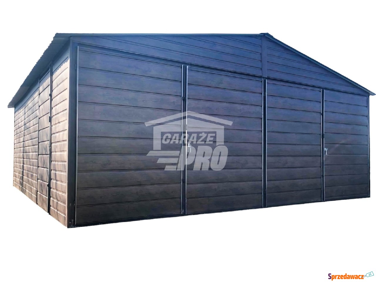 Garaż blaszany 6x7 2x Brama  d...