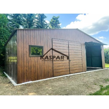 Garaż blaszany 9x6 2x Brama okno   drewnopodobny... - Garaże i wiaty - Płock - zdjęcie 3