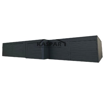Garaż blaszany 17x6 Brama uchylna x 5 antracyt spad w tył GP165