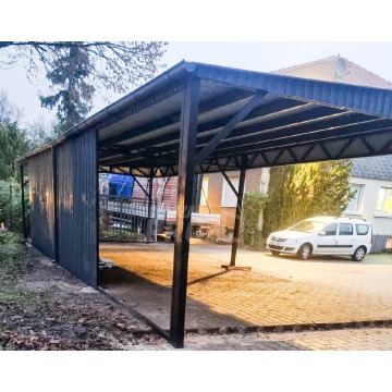 Wiata samochodowa 8x6m częściowa zabudowa + r... - Garaże i wiaty - Radom - zdjęcie 6