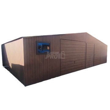 Garaż blaszany 11x6 2x Brama + okno Dach dwuspadowy GP198