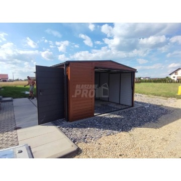 Garaż blaszany 4x6 Brama + drzwi rynny okno Brąz... - Garaże i wiaty - Sopot - zdjęcie 6