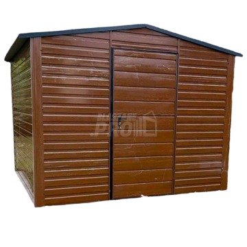 Domek Ogrodowy 3x3 Drzwi Dach dwuspadowy Drewnopodobny - Ciemny orzech  GP240
