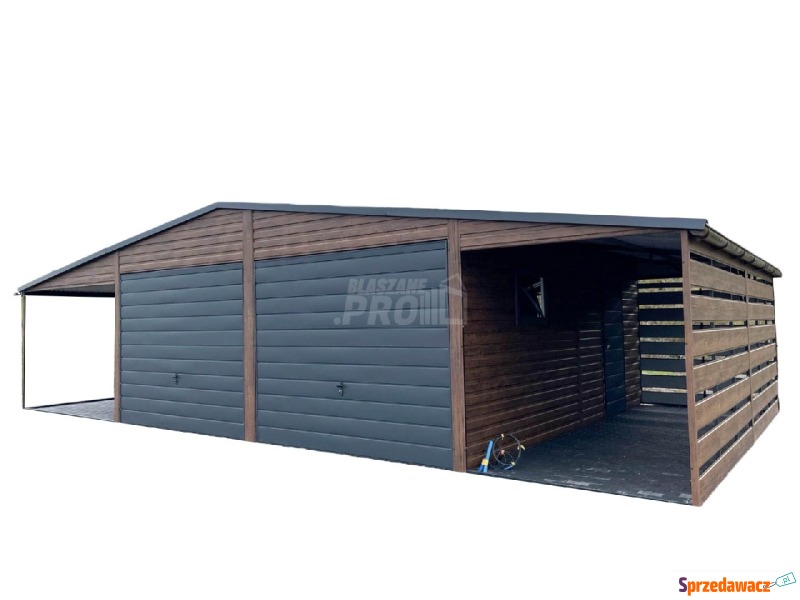 Garaż blaszany 6x6 2x wiata 3x6 2x Brama uchylna... - Garaże i wiaty - Kłodzko