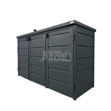 Zabudowa koszy na śmieci wiata śmietnikowa obudowa 207x80x120 cm 3x240L GP331