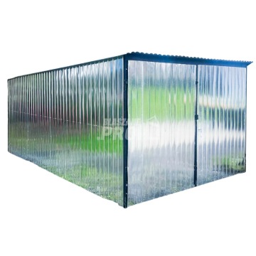 Blaszak Garaż Blaszany 3x5m Brama Dwuskrzydłowa Ocynk Dach spad w tył  GP361