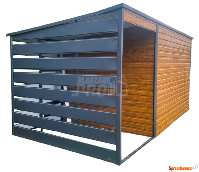Schowek Domek Ogrodowy 3x2m + Wiata 1,5m drzwi... - Altany, domki, namioty - Cieszyn