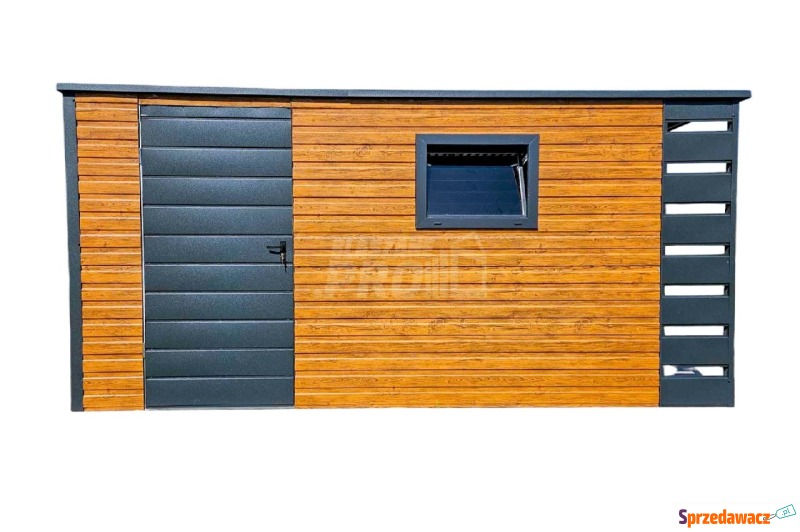 Schowek Domek Ogrodowy 4,5x2m + Wiata 0,5m Brama... - Altany, domki, namioty - Morąg