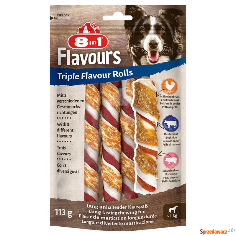 8w1 Triple Flavour Rolls pałeczki do żucia - 3... - Przysmaki dla psów - Legnica
