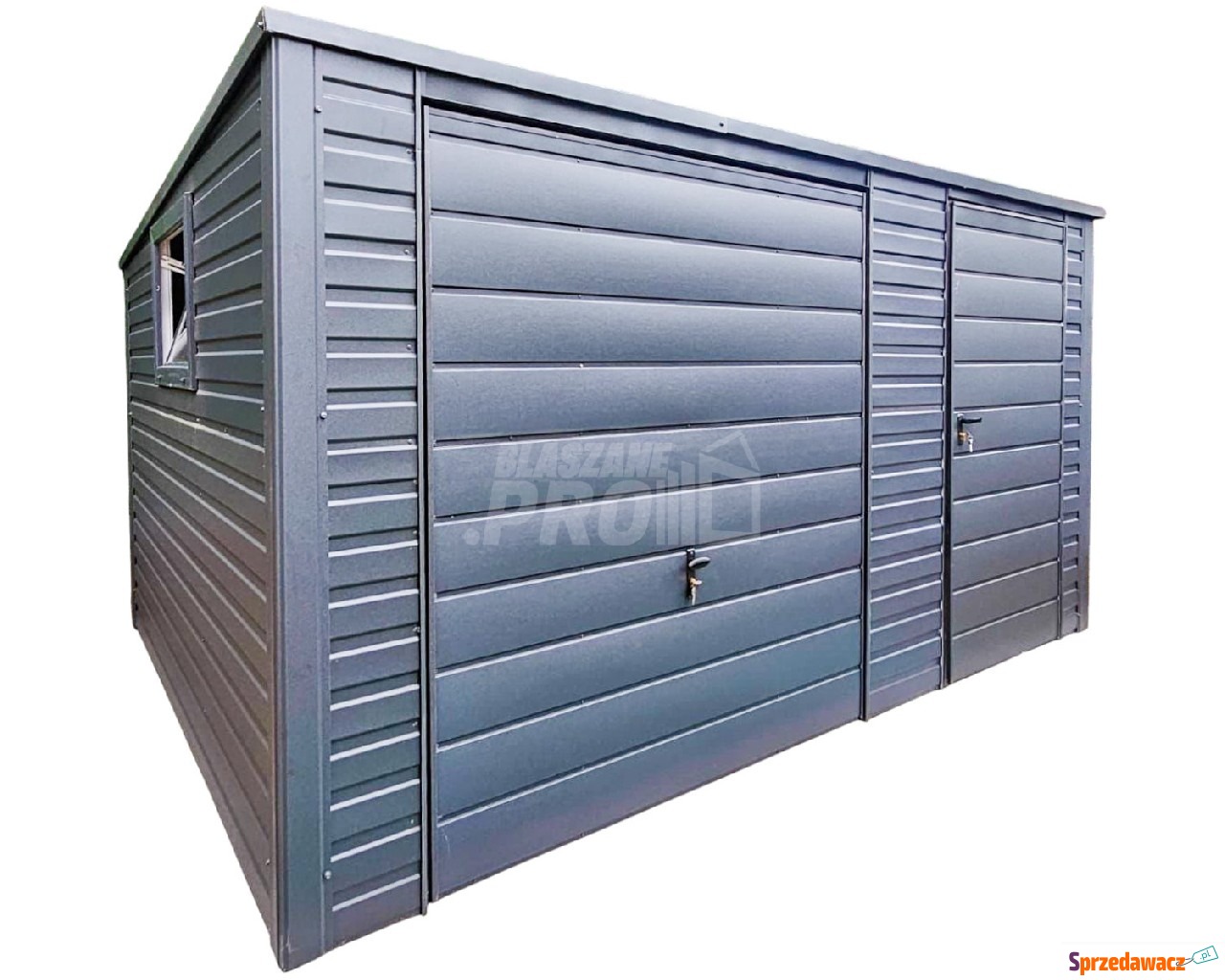 Garaż blaszany 4,5x4m Brama uc...