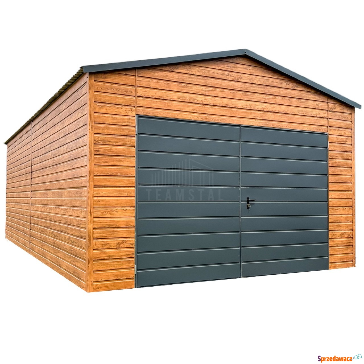 Garaż blaszany 4,5x6m Brama dw...