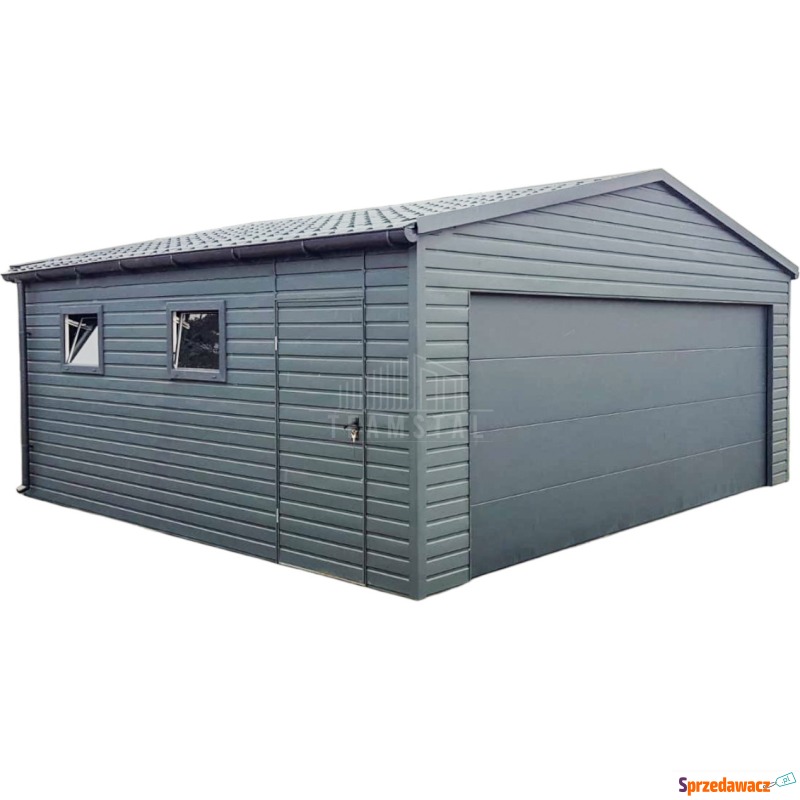 Garaż blaszany 6x6m Brama segmentowa drzwi 2x... - Garaże i wiaty - Legnica