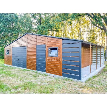 Garaż Blaszany 8,5x6m + Wiata 1,5x6m Brama Uc... - Garaże i wiaty - Ciechanów - zdjęcie 3