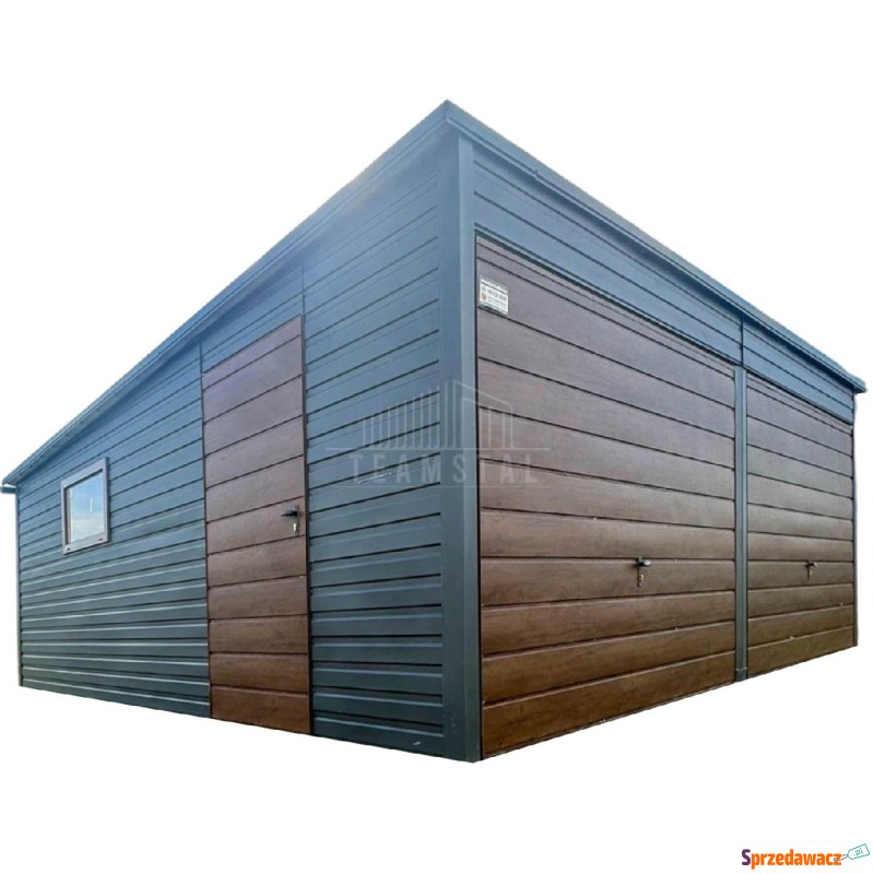 Garaż Blaszany 6x6m 2x Brama Uchylna Drzwi Okno... - Garaże i wiaty - Bełchatów