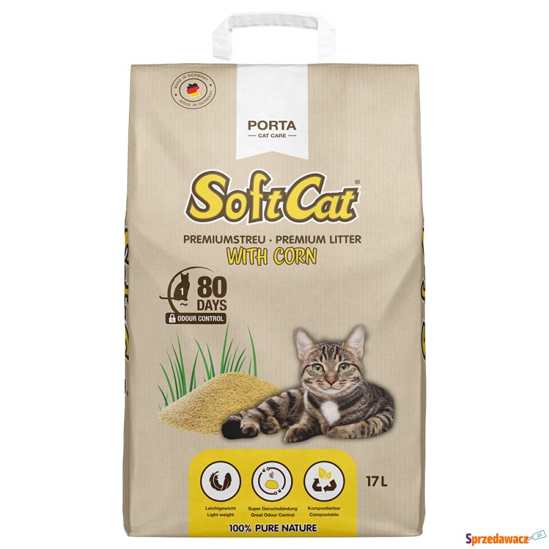 Porta SoftCat Corn, żwirek dla kota - 2 x 17 l - Żwirki do kuwety - Grudziądz