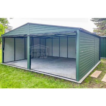 Garaż Blaszany 6x6m 2x Bramy uchylne Zielony... - Garaże i wiaty - Opole - zdjęcie 5