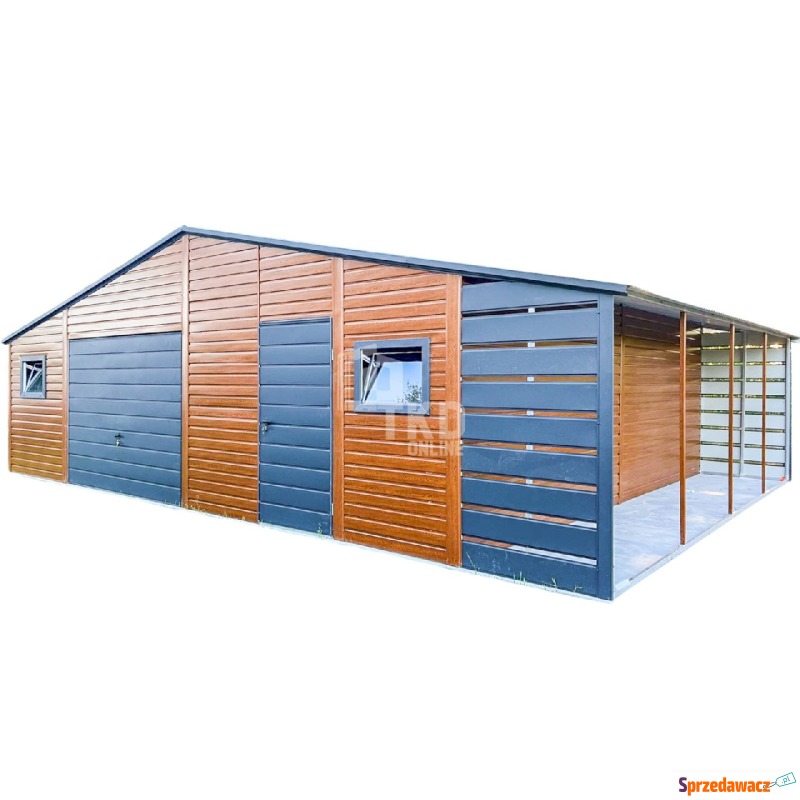 Garaż Blaszany 8,5x6m + Wiata 1,5x6m Brama Uc... - Garaże i wiaty - Gryfice