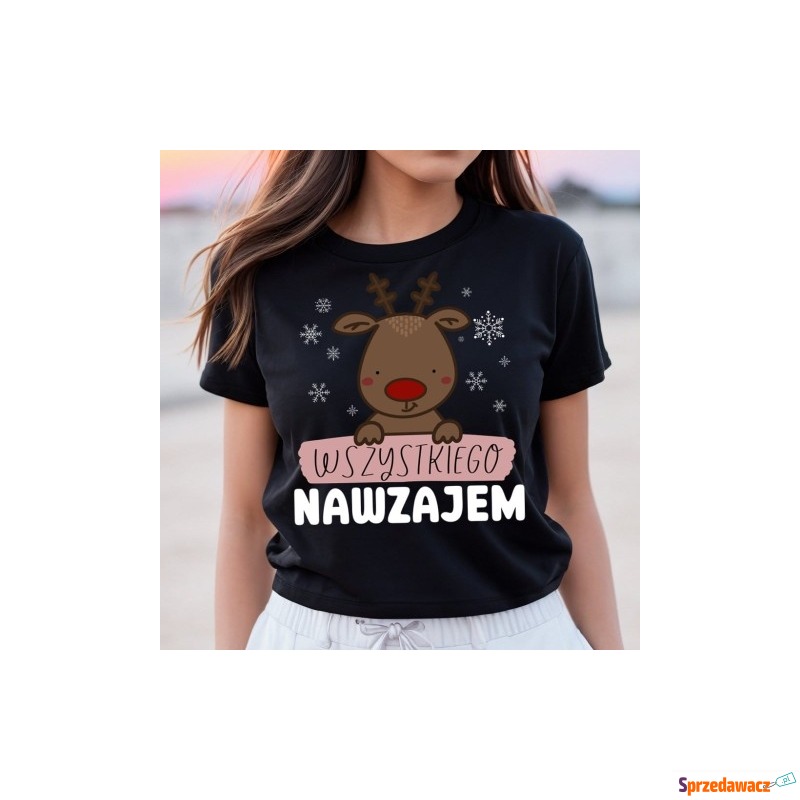 damska koszulka z reniferem na...
