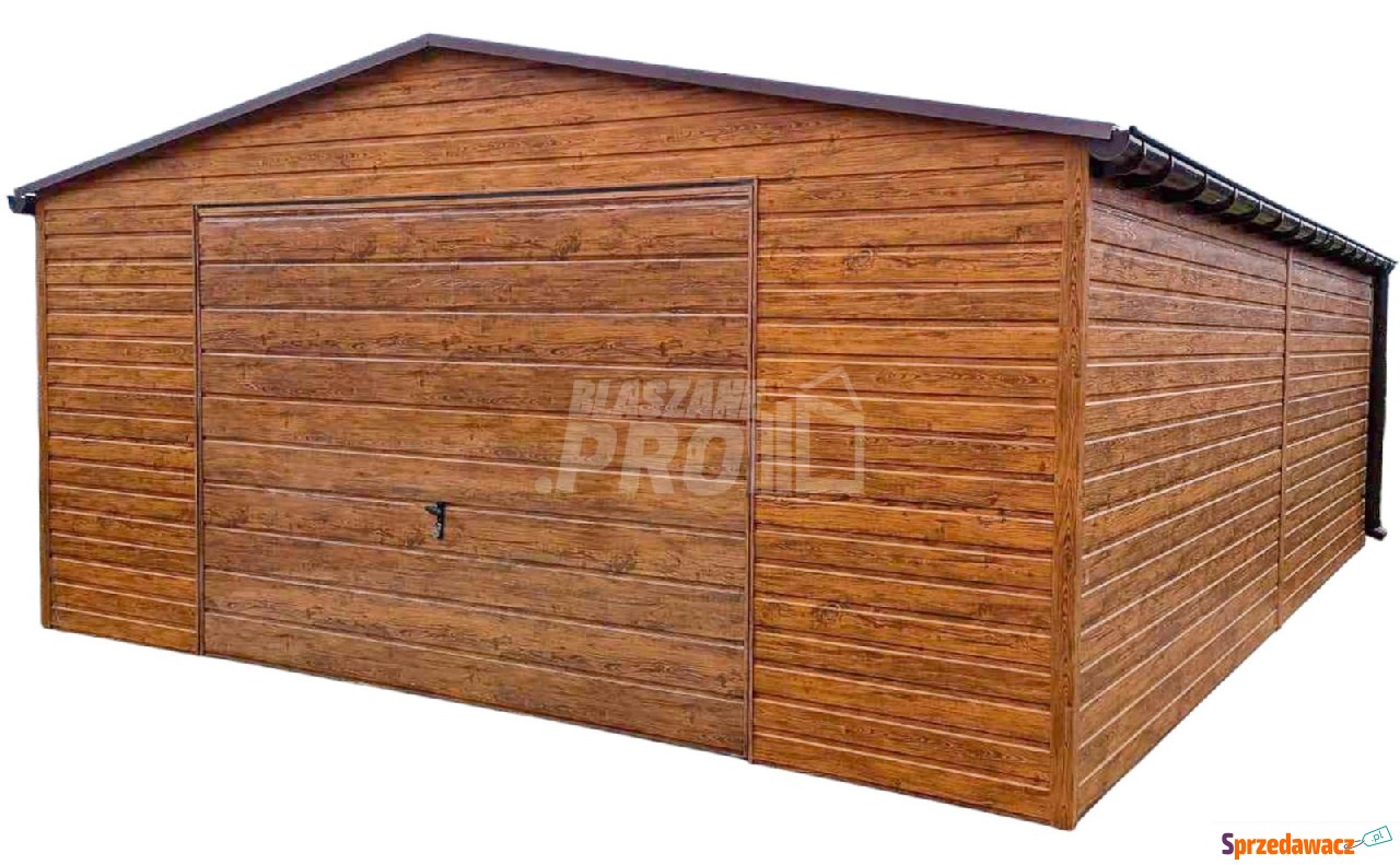 Garaż blaszany 6x6m - Brama uc...