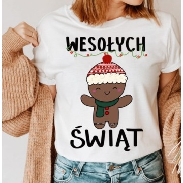 damska koszulka wesołych świąt