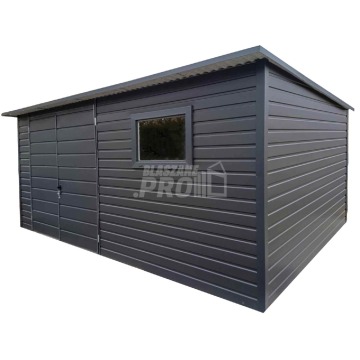 Schowek - domek ogrodowy 4,5x2,5m - Brama dwuskrzydłowa - okno antracyt GP449