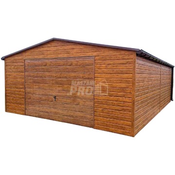 Garaż blaszany 6x6m - Brama uchylna drewnopodobny... - Altany, domki, namioty - Opole - zdjęcie 1