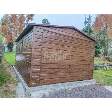 Garaż blaszany 4x6m - Brama uchylna Drewnopodobny... - Altany, domki, namioty - Pabianice - zdjęcie 3