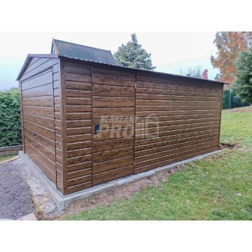 Garaż blaszany 4x6m - Brama uchylna Drewnopodobny... - Altany, domki, namioty - Pabianice - zdjęcie 4