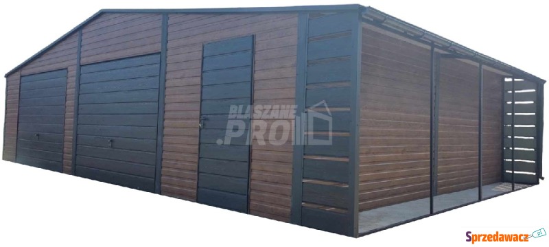 Garaż blaszany 10x6m + wiata 1m  2x Brama uchylna... - Altany, domki, namioty - Czersk