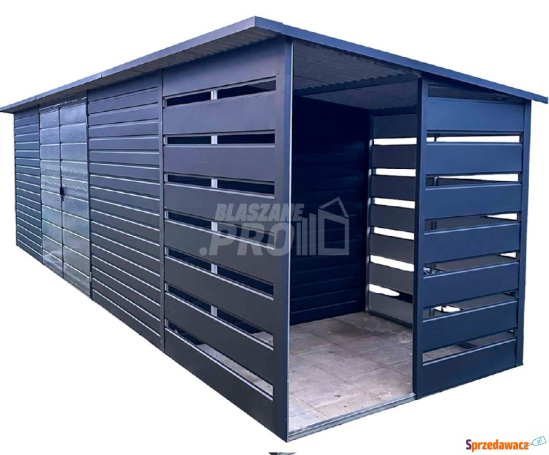 Schowek - domek ogrodowy 6x2m + wiata 1,5m An... - Altany, domki, namioty - Częstochowa