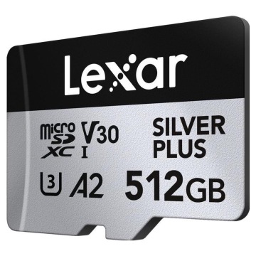 Lexar 512GB microSDXC Professional SILVER Plus UHS-I A2 V30 U3 4K