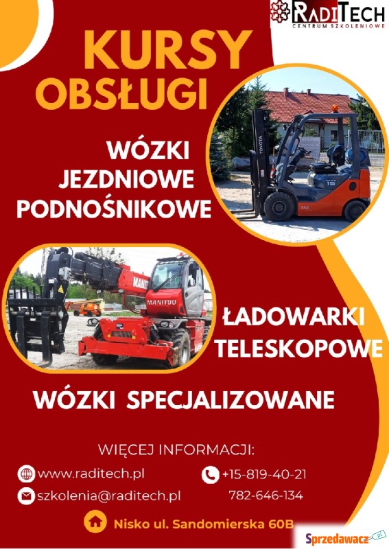 Kurs wózki widłowe, suwnice, podesty, spawanie,... - Szkolenia, kursy stacjonarne - Stalowa Wola