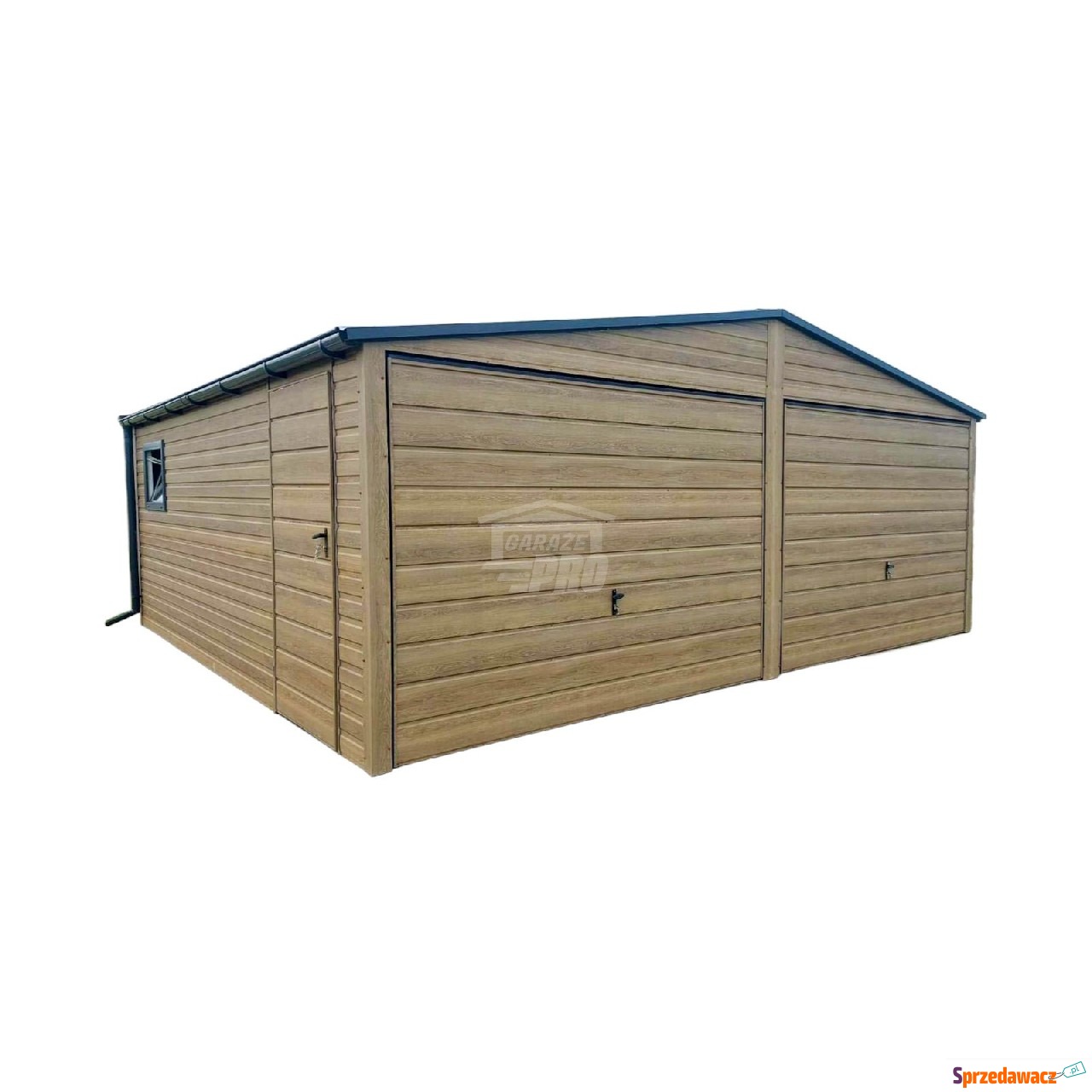 Garaż blaszany 6x5,8m 2x brama...
