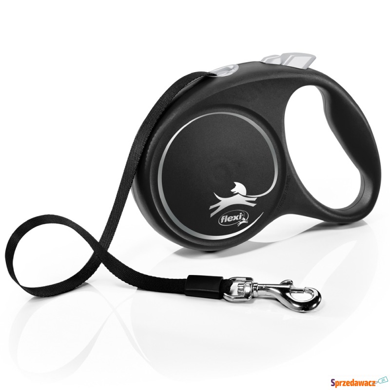 flexi Black Design smycz taśmowa, czarna, 5 m... - Smycze i obroże - Lębork