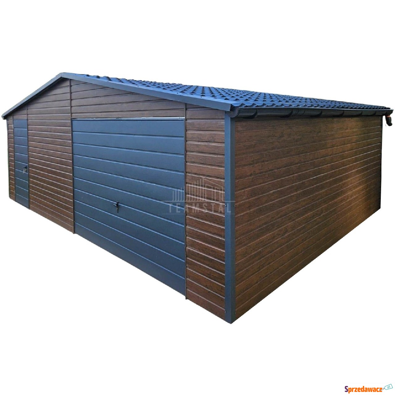 Garaż blaszany 7,5x6m Brama uc...