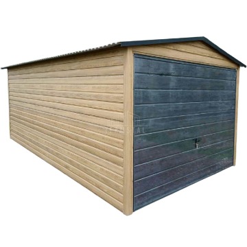 Garaż blaszany 3x6m Brama uchylna Winchester Sosna norweska Drewnopodobny TS894